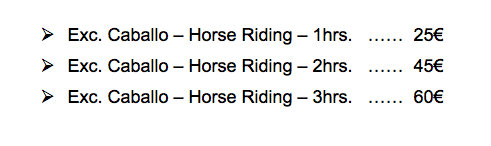 EX CABALLO horse riding